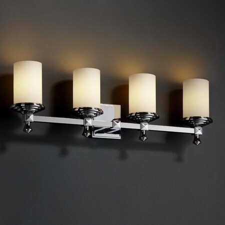 Justice Design Group Deco 4-Light Bath Bar FSN-8534-10-WEVE-DBRZ
